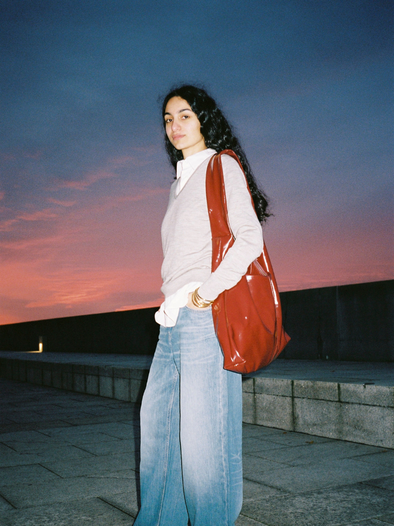 XL Crossbody Bag glossy maroon - Ferent Bags