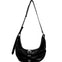 Belted hobo medium black glossy plain - Ferent Bags