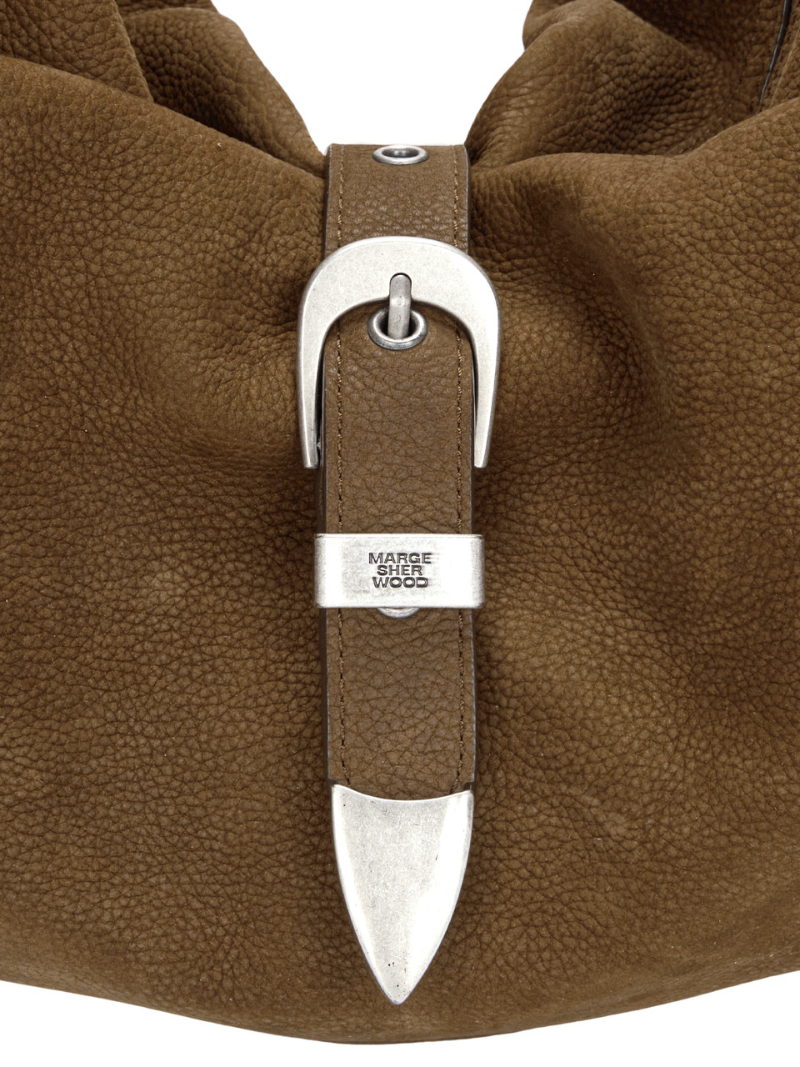 Belted Hobo Suede Shoulder chestnut nubuck - Ferent Bags