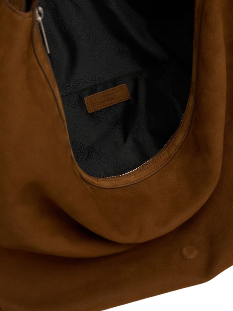 Belted Hobo Suede Shoulder chestnut nubuck - Ferent Bags