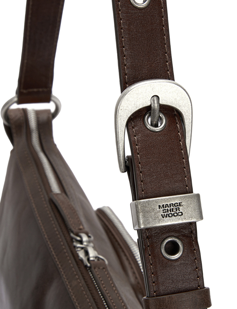 Outpocket Hobo washed brown pull-up - Ferent Bags