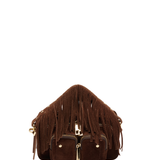 Helena Fringe Suede Dark brown w. gold