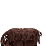 Ellie Fringe suede dark brown w. gold