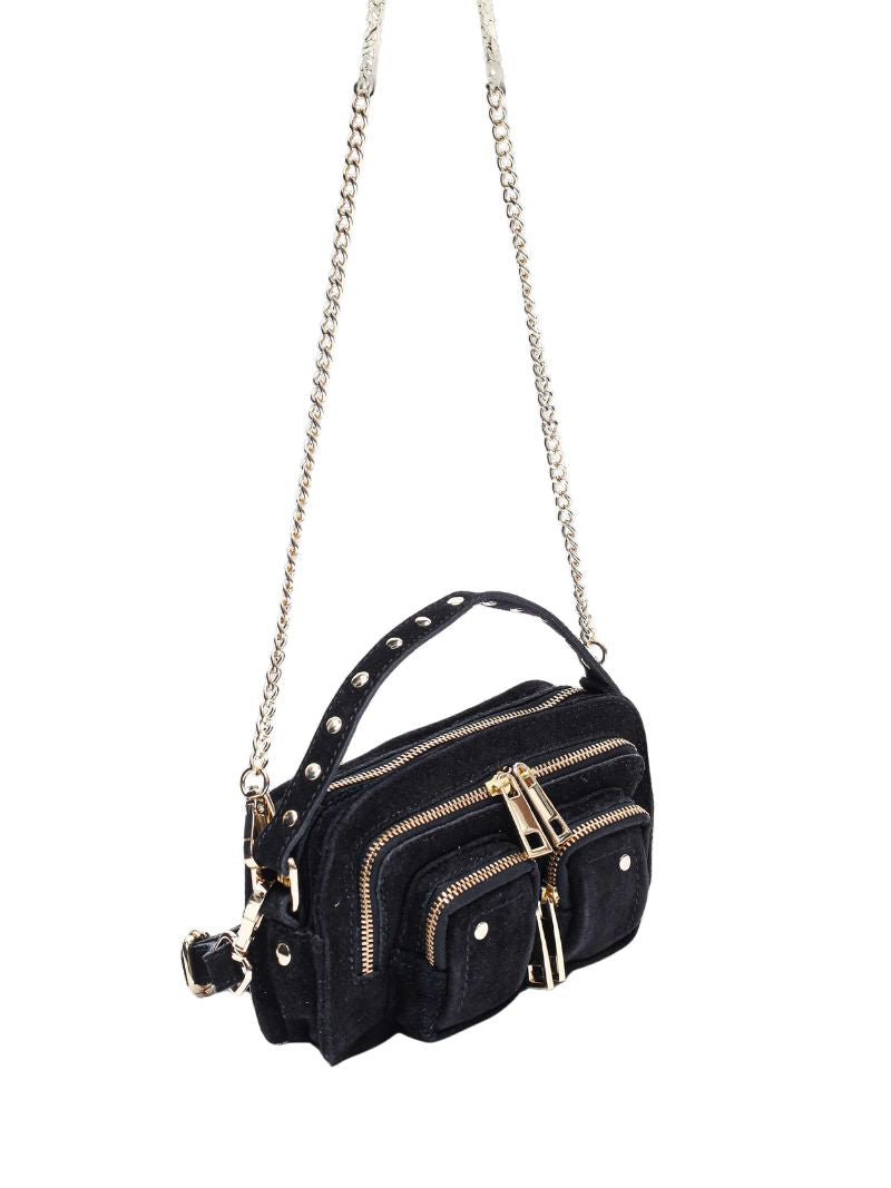 Helena Suede black w. gold - Ferent Bags