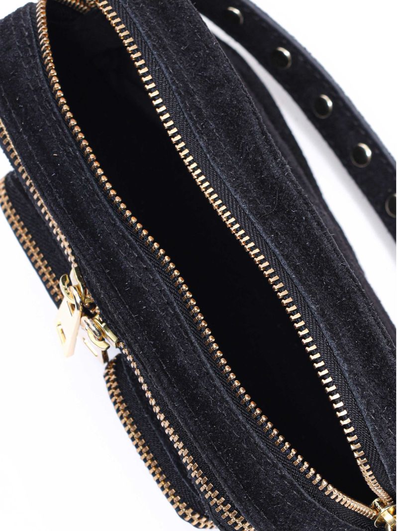 Helena Suede black w. gold - Ferent Bags