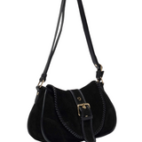 Maria Stitch Suede Black w. gold