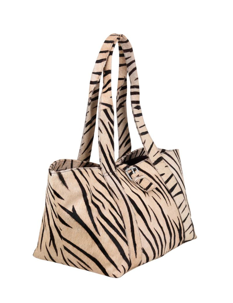 Maxi Shopper Brown Stripes Deluxe - Ferent Bags