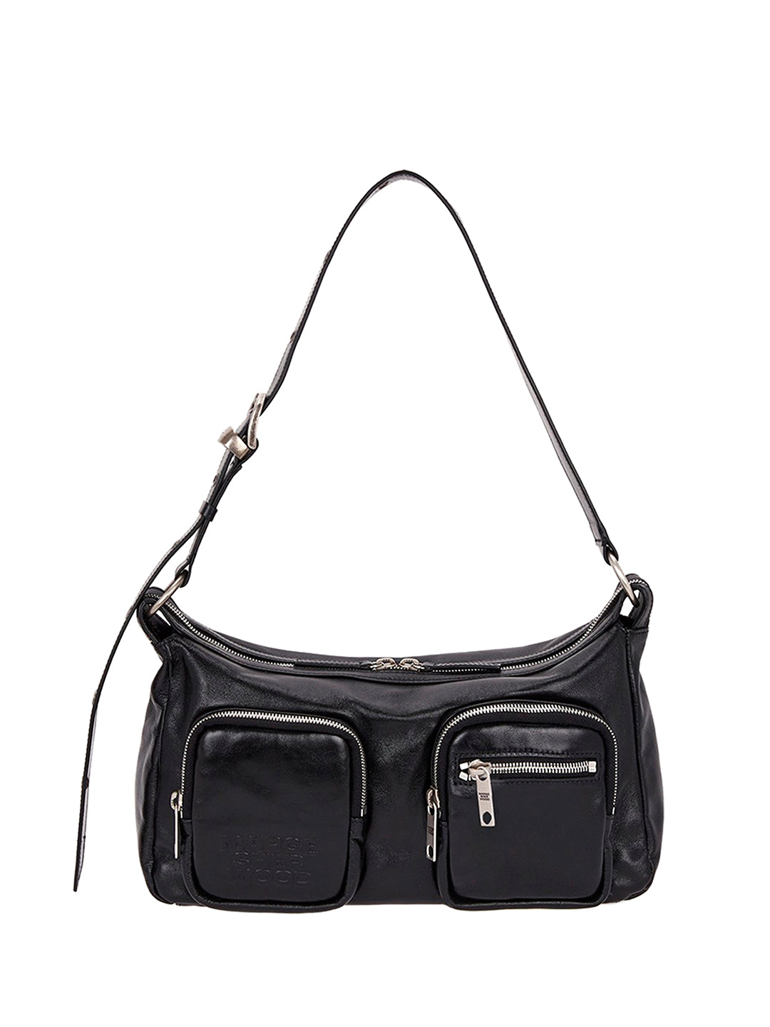 Outpocket Hobo black glossy plain - Ferent Bags