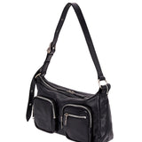 Outpocket Hobo black glossy plain - Ferent Bags