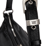 Outpocket Hobo black glossy plain - Ferent Bags
