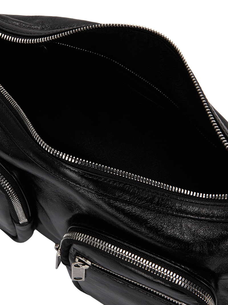 Outpocket Hobo black glossy plain - Ferent Bags