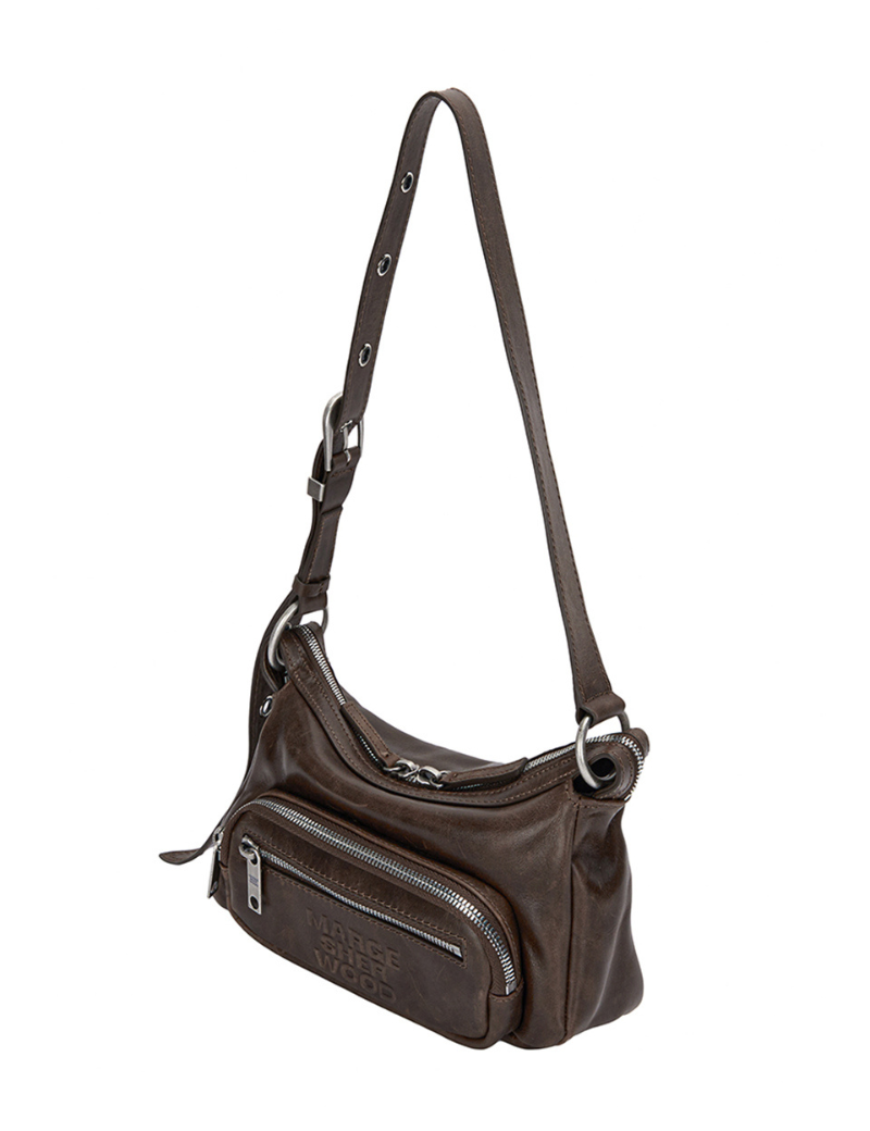 Outpocket Hobo Mini washed brown pull-up - Ferent Bags