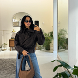 Saco suede marrón