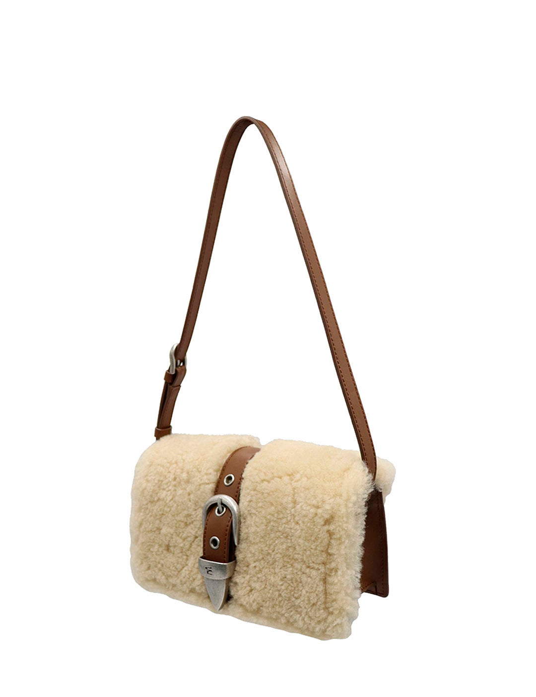 Shearing Belted Flap chestnut plain + beige - Ferent Bags
