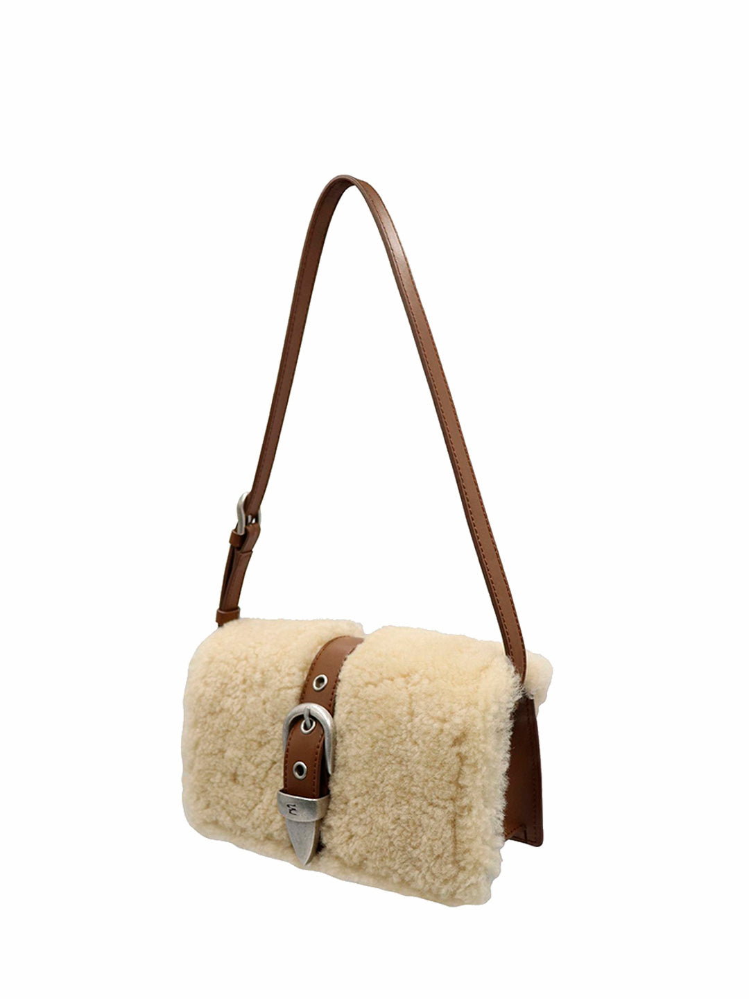 Shearing Belted Flap chestnut plain + beige - Ferent Bags