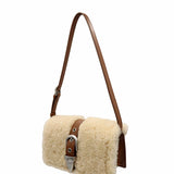 Shearing Belted Flap chestnut plain + beige - Ferent Bags