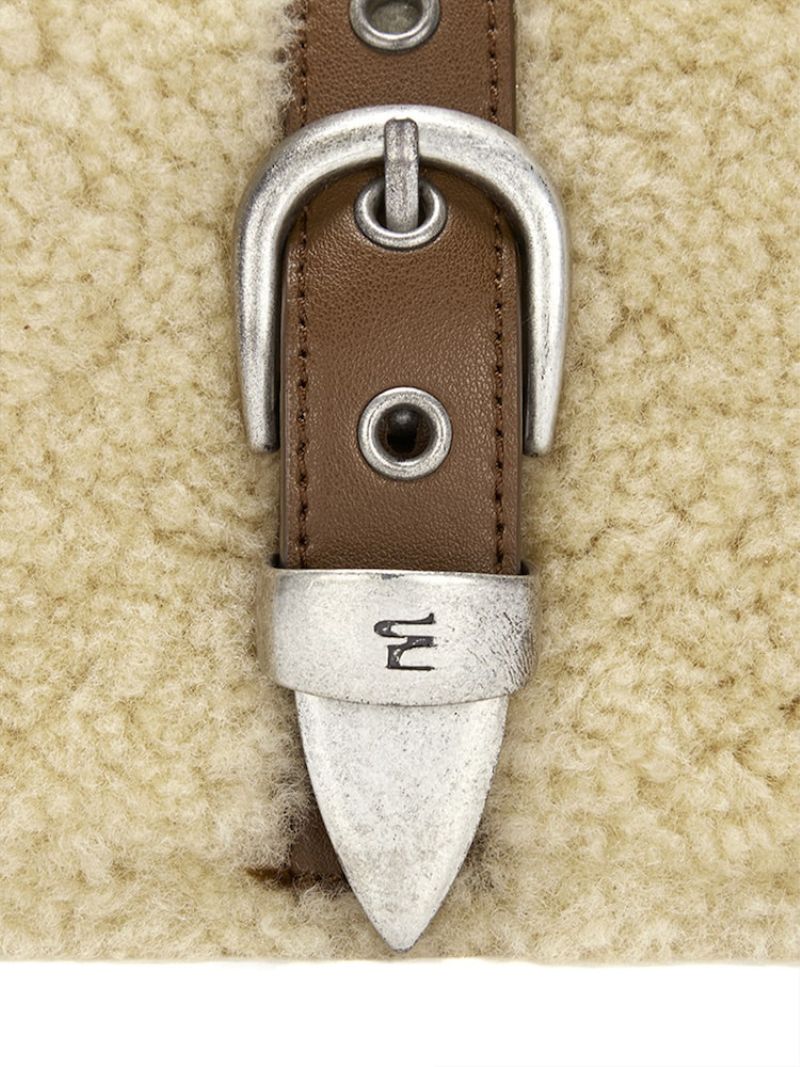 Shearing Belted Flap chestnut plain + beige - Ferent Bags