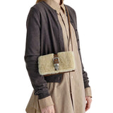 Shearing Belted Flap chestnut plain + beige - Ferent Bags