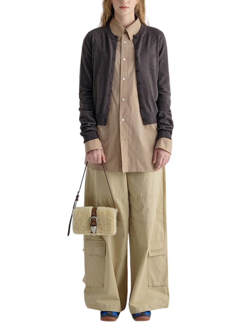 Shearing Belted Flap chestnut plain + beige - Ferent Bags