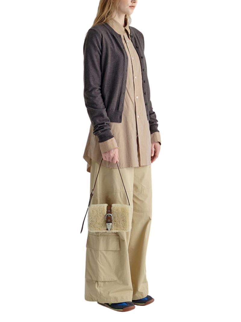 Shearing Belted Flap chestnut plain + beige - Ferent Bags