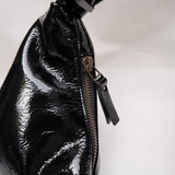 Slouchy Shoulder Bag crushed patent black - Ferent Bags