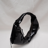 Slouchy Shoulder Bag crushed patent black - Ferent Bags