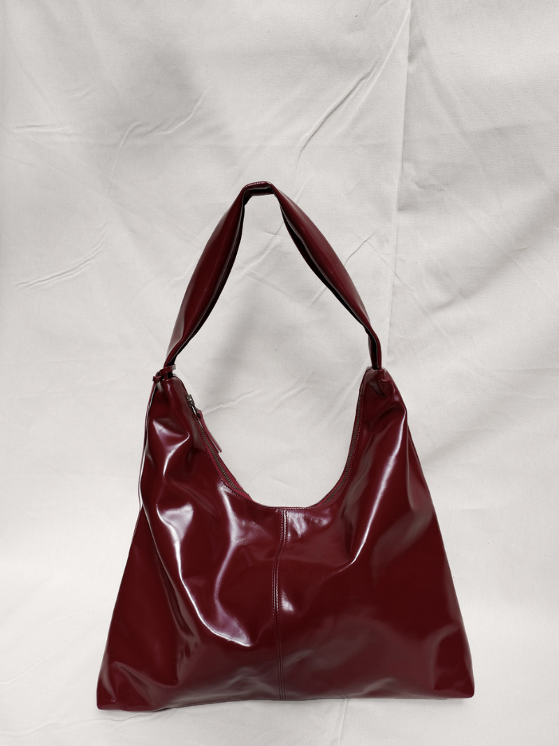 XL Crossbody Bag glossy maroon - Ferent Bags