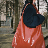 XL Crossbody Bag glossy maroon - Ferent Bags