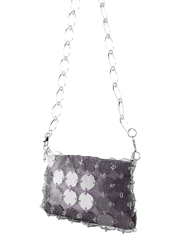 Ch metacrilato + asa metacrilato larga + Funda purpurina - Ferent Bags