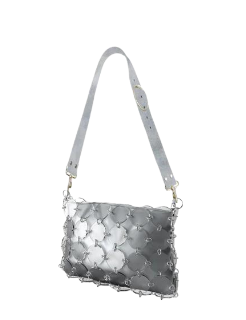 Ch metacrilato + asa piel plata + funda plata - Ferent Bags