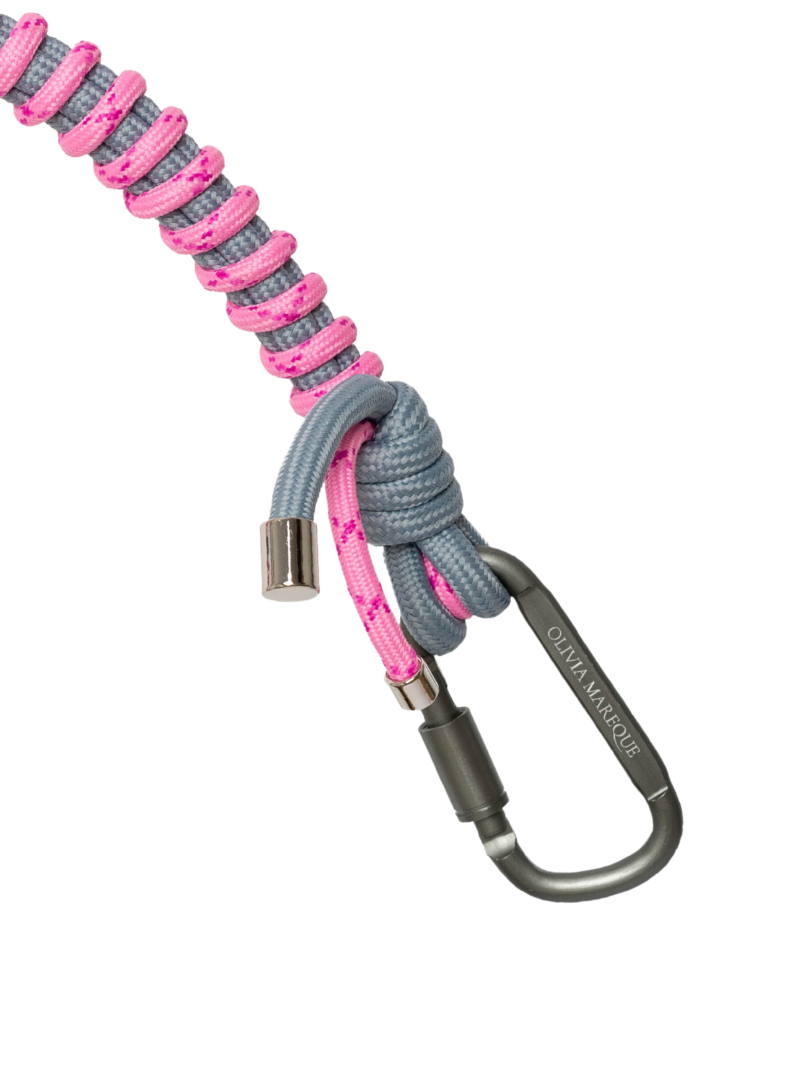 Correa nylon rosa y gris - Ferent Bags