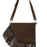 D bag marrón boho + asa lisa