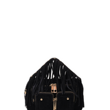 Helena Fringe Suede Black w.gold