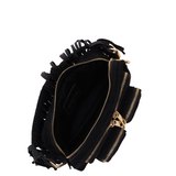 Helena Fringe Suede Black w.gold