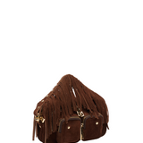 Helena Fringe Suede Dark brown w. gold