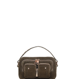 Helena Suede dark olive w. gold