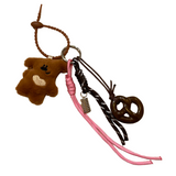 Charm Pretzel Teddy pink and brown