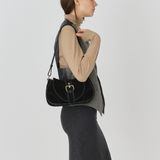 Maria Stitch Suede Black w. gold