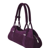 Jane aubergine suede bag