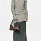 Mocha crinkle shoulder hobo