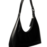 Amber black semi patent leather