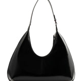 Amber black semi patent leather