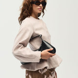Amberette black semi patent leather
