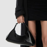 Amberette black semi patent leather