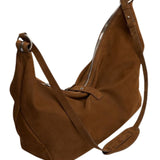 Belted Hobo Suede Shoulder chestnut nubuck - Ferent Bags 