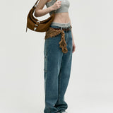 Belted hobo medium chestnut nubuck