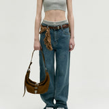 Belted hobo medium chestnut nubuck