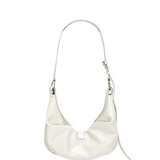 Belted hobo medium off white glossy plain - Ferent Bags 