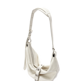 Belted hobo medium off white glossy plain - Ferent Bags 