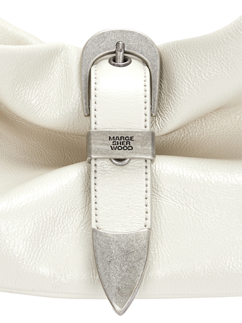Belted hobo medium off white glossy plain - Ferent Bags 